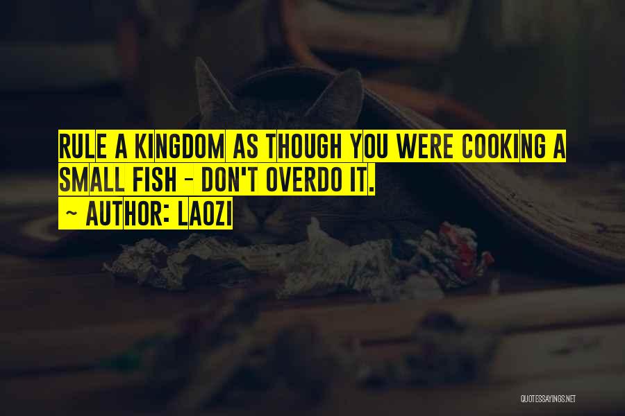 Laozi Quotes: Rule A Kingdom As Though You Were Cooking A Small Fish - Don't Overdo It.