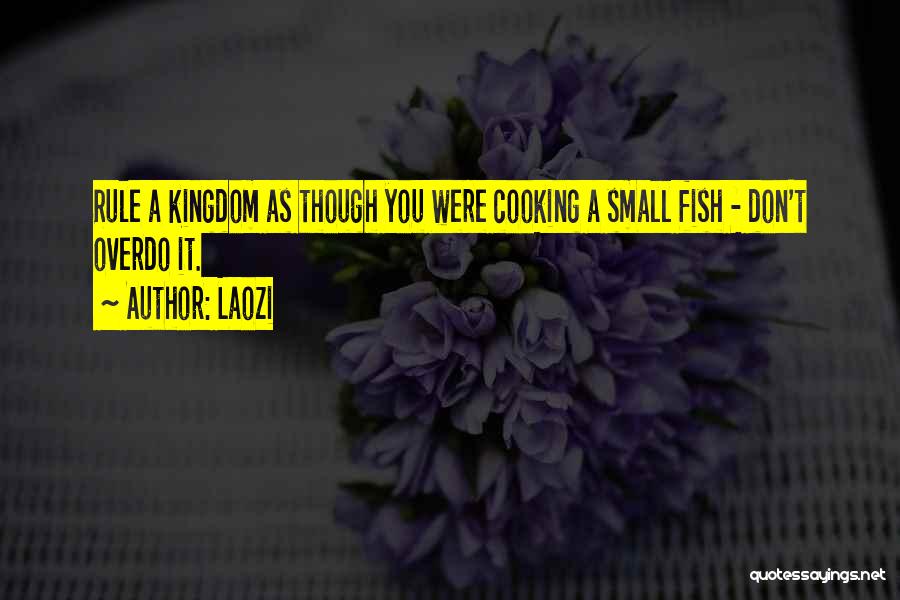 Laozi Quotes: Rule A Kingdom As Though You Were Cooking A Small Fish - Don't Overdo It.
