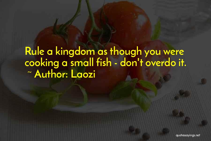 Laozi Quotes: Rule A Kingdom As Though You Were Cooking A Small Fish - Don't Overdo It.
