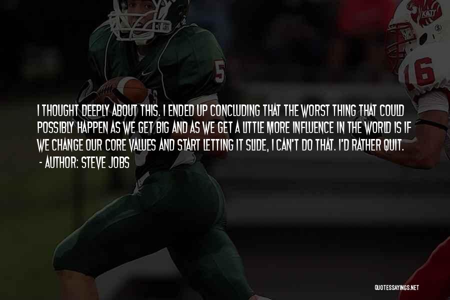 Steve Jobs Quotes: I Thought Deeply About This. I Ended Up Concluding That The Worst Thing That Could Possibly Happen As We Get