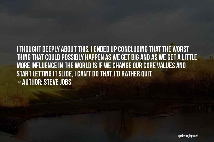 Steve Jobs Quotes: I Thought Deeply About This. I Ended Up Concluding That The Worst Thing That Could Possibly Happen As We Get