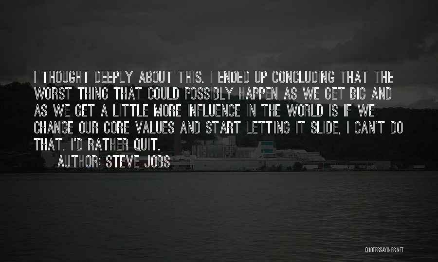 Steve Jobs Quotes: I Thought Deeply About This. I Ended Up Concluding That The Worst Thing That Could Possibly Happen As We Get