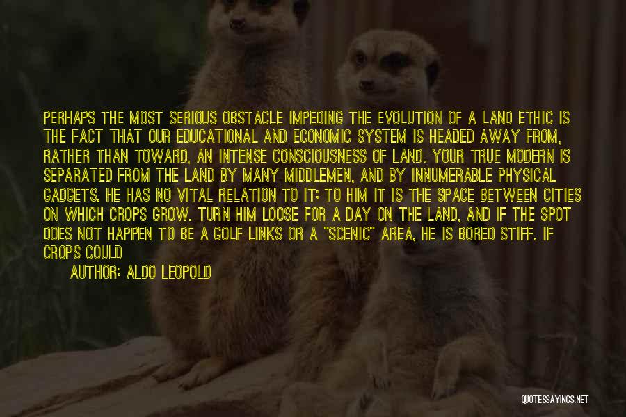 Aldo Leopold Quotes: Perhaps The Most Serious Obstacle Impeding The Evolution Of A Land Ethic Is The Fact That Our Educational And Economic