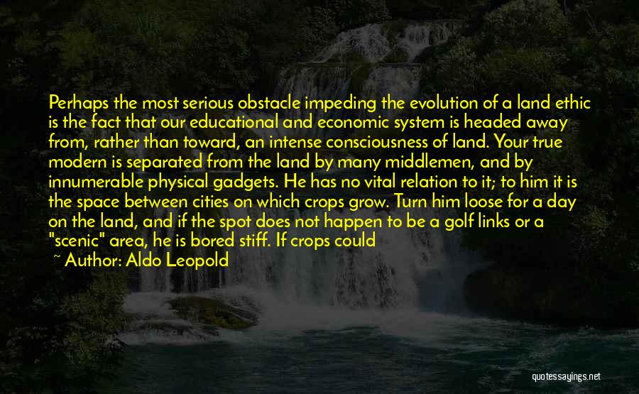 Aldo Leopold Quotes: Perhaps The Most Serious Obstacle Impeding The Evolution Of A Land Ethic Is The Fact That Our Educational And Economic