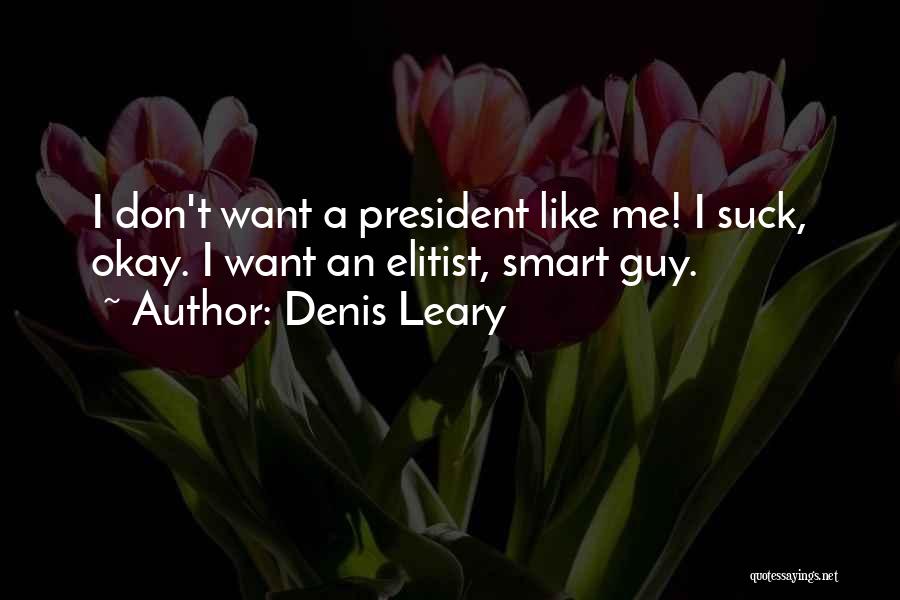Denis Leary Quotes: I Don't Want A President Like Me! I Suck, Okay. I Want An Elitist, Smart Guy.