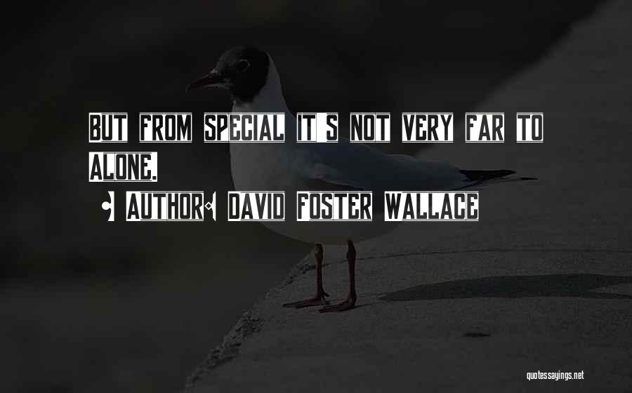 David Foster Wallace Quotes: But From Special It's Not Very Far To Alone.