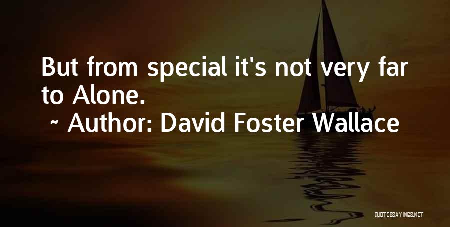 David Foster Wallace Quotes: But From Special It's Not Very Far To Alone.