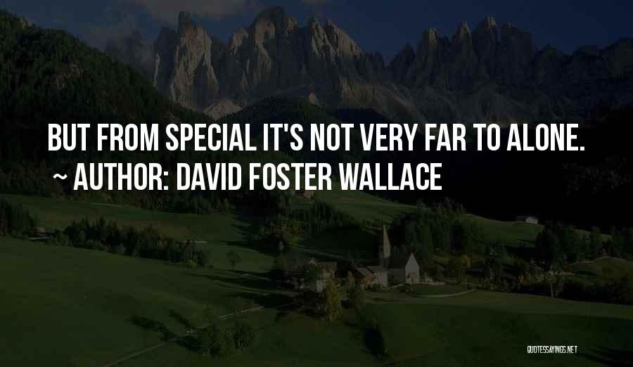 David Foster Wallace Quotes: But From Special It's Not Very Far To Alone.