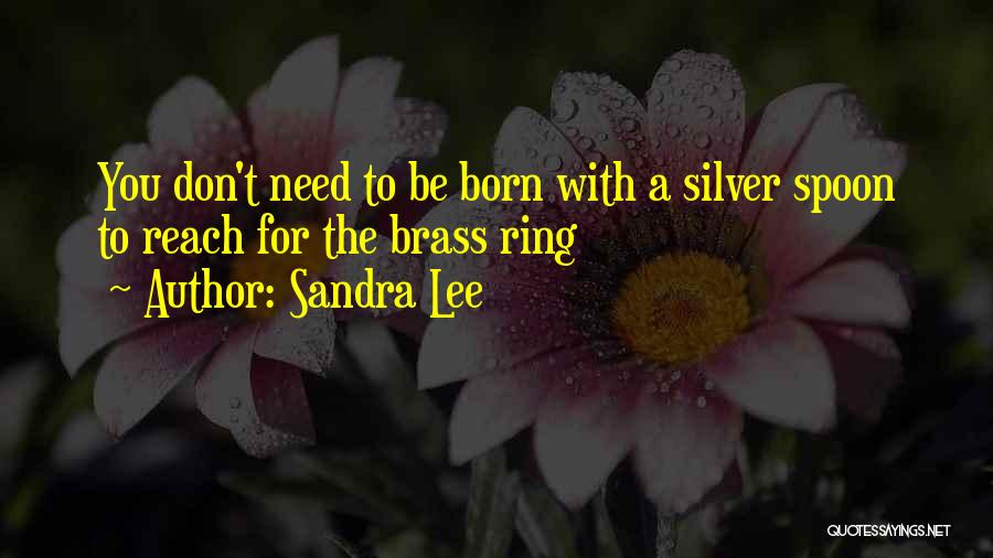 Sandra Lee Quotes: You Don't Need To Be Born With A Silver Spoon To Reach For The Brass Ring