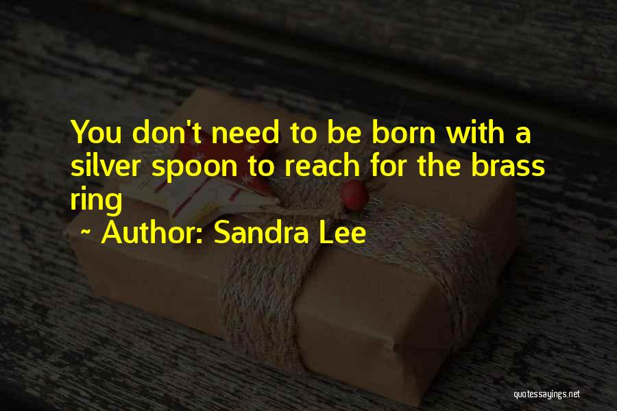 Sandra Lee Quotes: You Don't Need To Be Born With A Silver Spoon To Reach For The Brass Ring