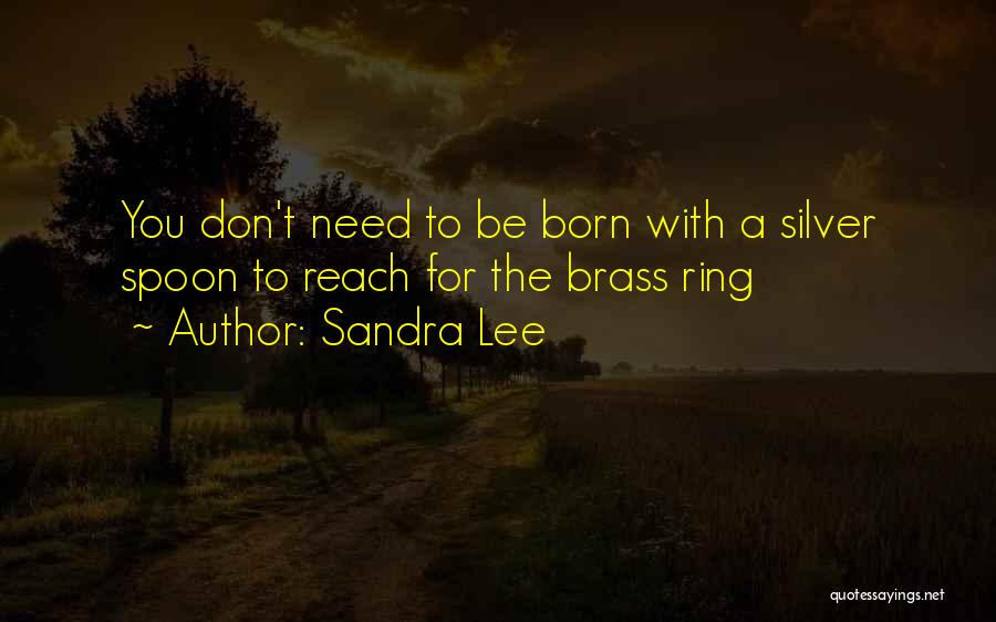 Sandra Lee Quotes: You Don't Need To Be Born With A Silver Spoon To Reach For The Brass Ring