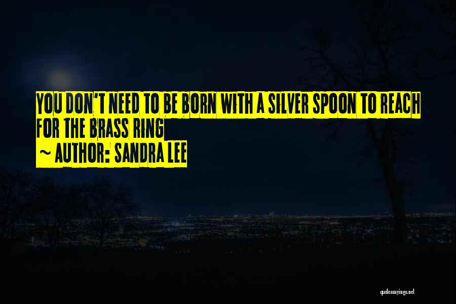 Sandra Lee Quotes: You Don't Need To Be Born With A Silver Spoon To Reach For The Brass Ring