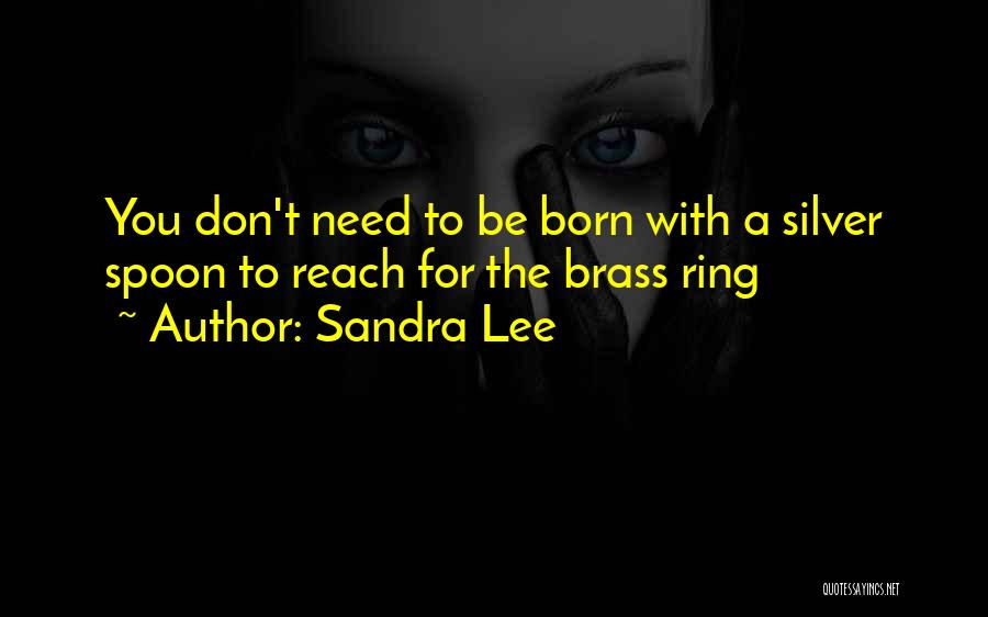 Sandra Lee Quotes: You Don't Need To Be Born With A Silver Spoon To Reach For The Brass Ring