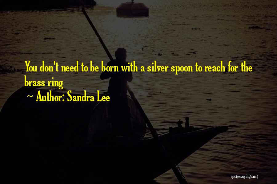 Sandra Lee Quotes: You Don't Need To Be Born With A Silver Spoon To Reach For The Brass Ring