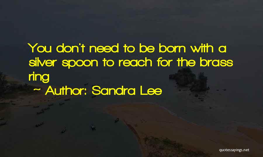 Sandra Lee Quotes: You Don't Need To Be Born With A Silver Spoon To Reach For The Brass Ring