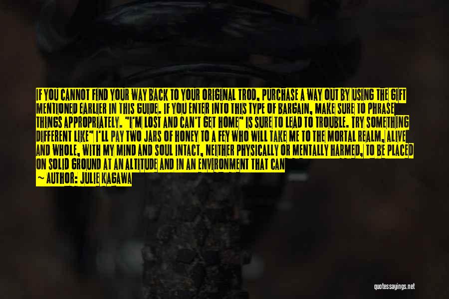 Julie Kagawa Quotes: If You Cannot Find Your Way Back To Your Original Trod, Purchase A Way Out By Using The Gift Mentioned