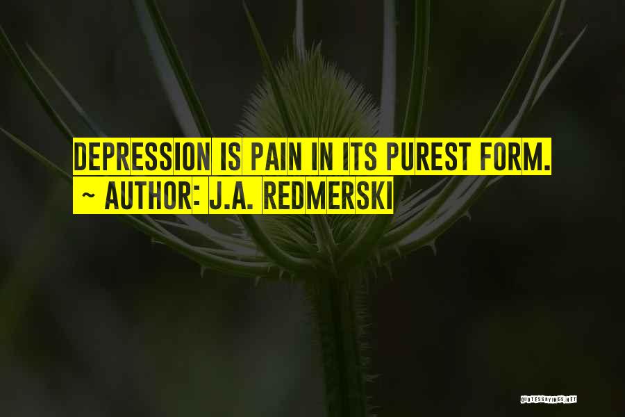 J.A. Redmerski Quotes: Depression Is Pain In Its Purest Form.