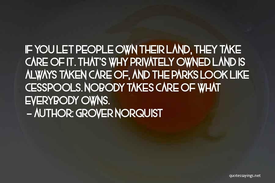 Grover Norquist Quotes: If You Let People Own Their Land, They Take Care Of It. That's Why Privately Owned Land Is Always Taken