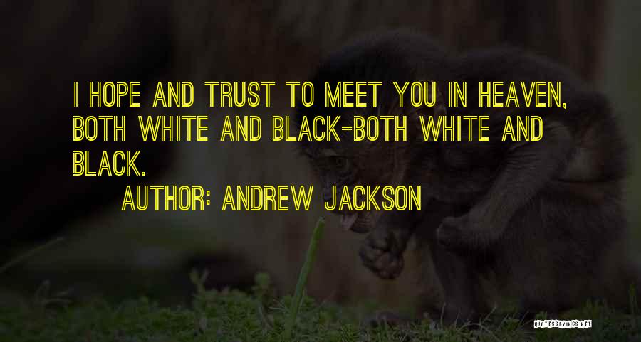 Andrew Jackson Quotes: I Hope And Trust To Meet You In Heaven, Both White And Black-both White And Black.