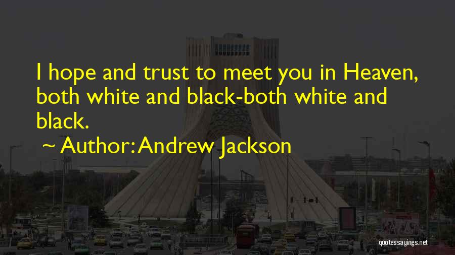 Andrew Jackson Quotes: I Hope And Trust To Meet You In Heaven, Both White And Black-both White And Black.