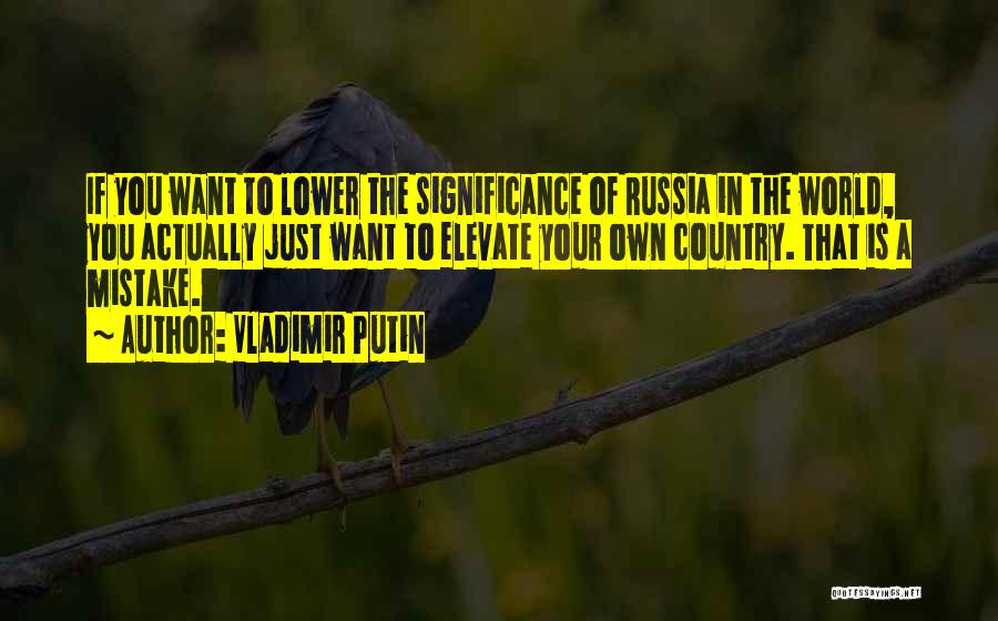 Vladimir Putin Quotes: If You Want To Lower The Significance Of Russia In The World, You Actually Just Want To Elevate Your Own