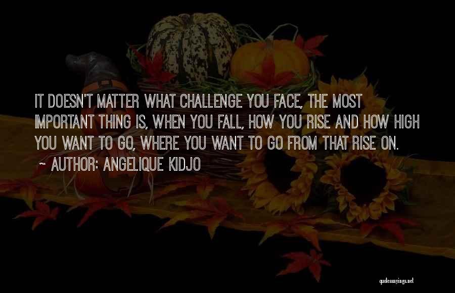 Angelique Kidjo Quotes: It Doesn't Matter What Challenge You Face, The Most Important Thing Is, When You Fall, How You Rise And How