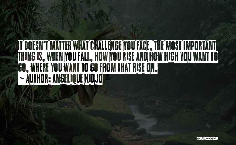 Angelique Kidjo Quotes: It Doesn't Matter What Challenge You Face, The Most Important Thing Is, When You Fall, How You Rise And How