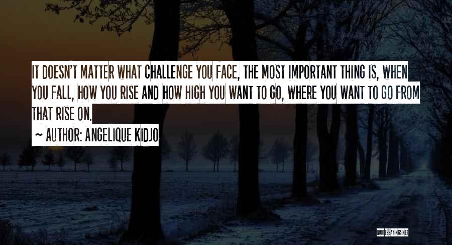 Angelique Kidjo Quotes: It Doesn't Matter What Challenge You Face, The Most Important Thing Is, When You Fall, How You Rise And How