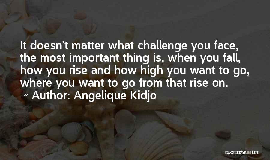 Angelique Kidjo Quotes: It Doesn't Matter What Challenge You Face, The Most Important Thing Is, When You Fall, How You Rise And How