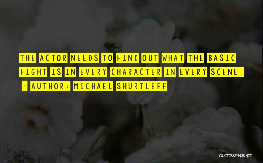 Michael Shurtleff Quotes: The Actor Needs To Find Out What The Basic Fight Is In Every Character In Every Scene.