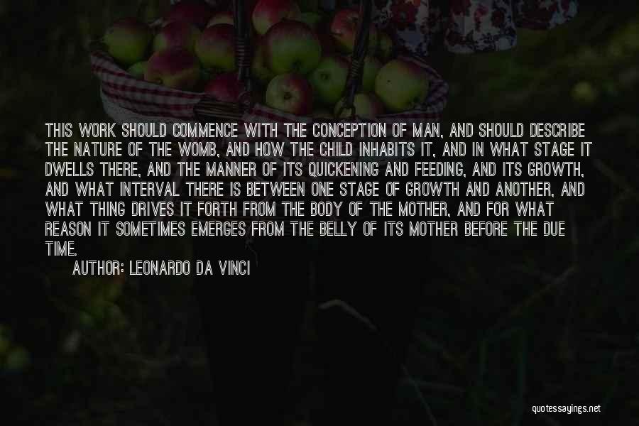 Leonardo Da Vinci Quotes: This Work Should Commence With The Conception Of Man, And Should Describe The Nature Of The Womb, And How The