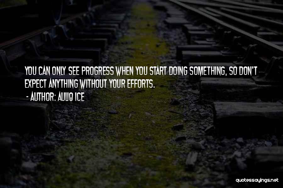 Auliq Ice Quotes: You Can Only See Progress When You Start Doing Something, So Don't Expect Anything Without Your Efforts.