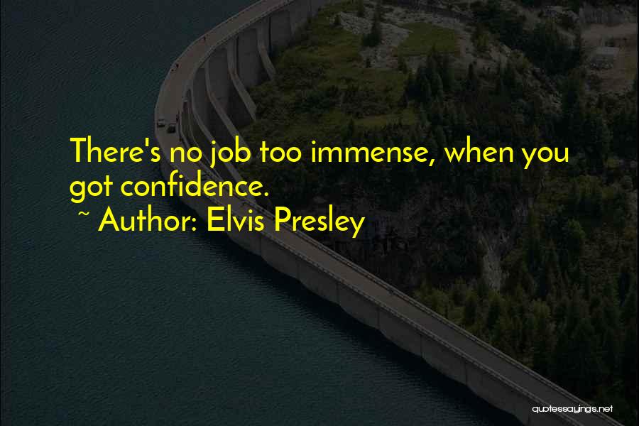 Elvis Presley Quotes: There's No Job Too Immense, When You Got Confidence.