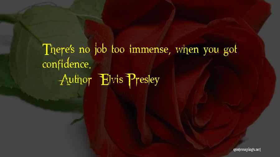 Elvis Presley Quotes: There's No Job Too Immense, When You Got Confidence.