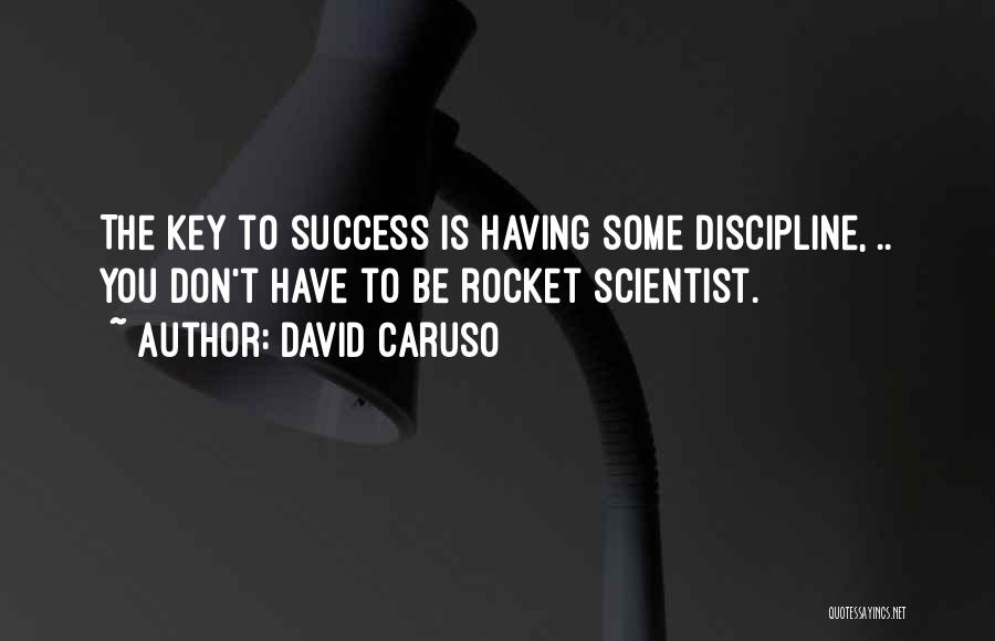 David Caruso Quotes: The Key To Success Is Having Some Discipline, .. You Don't Have To Be Rocket Scientist.