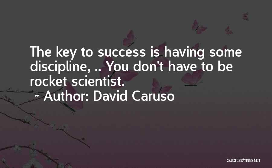 David Caruso Quotes: The Key To Success Is Having Some Discipline, .. You Don't Have To Be Rocket Scientist.