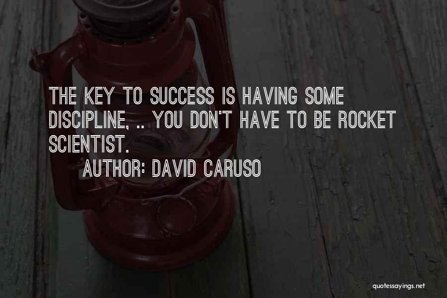 David Caruso Quotes: The Key To Success Is Having Some Discipline, .. You Don't Have To Be Rocket Scientist.