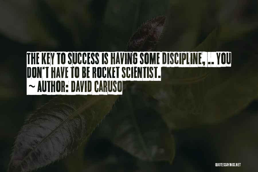 David Caruso Quotes: The Key To Success Is Having Some Discipline, .. You Don't Have To Be Rocket Scientist.