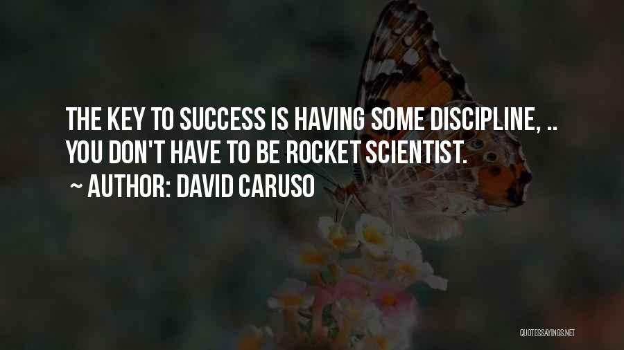 David Caruso Quotes: The Key To Success Is Having Some Discipline, .. You Don't Have To Be Rocket Scientist.