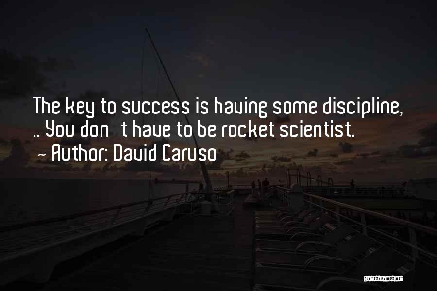 David Caruso Quotes: The Key To Success Is Having Some Discipline, .. You Don't Have To Be Rocket Scientist.