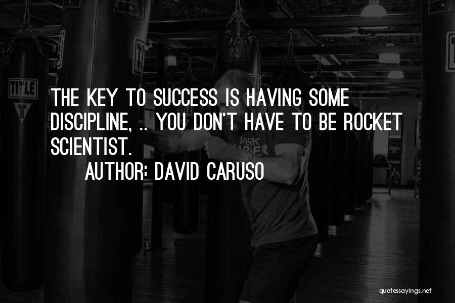 David Caruso Quotes: The Key To Success Is Having Some Discipline, .. You Don't Have To Be Rocket Scientist.