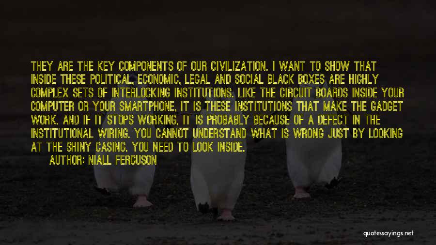Niall Ferguson Quotes: They Are The Key Components Of Our Civilization. I Want To Show That Inside These Political, Economic, Legal And Social