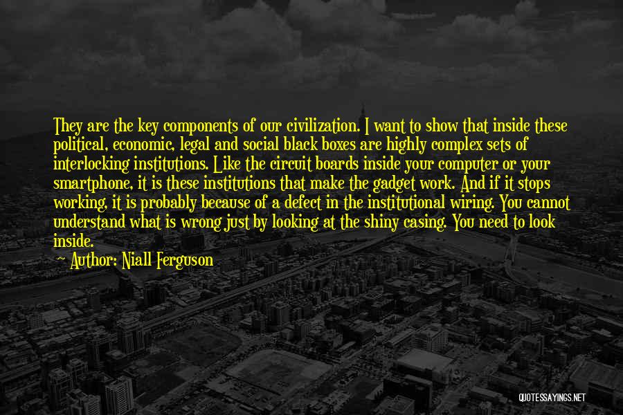 Niall Ferguson Quotes: They Are The Key Components Of Our Civilization. I Want To Show That Inside These Political, Economic, Legal And Social