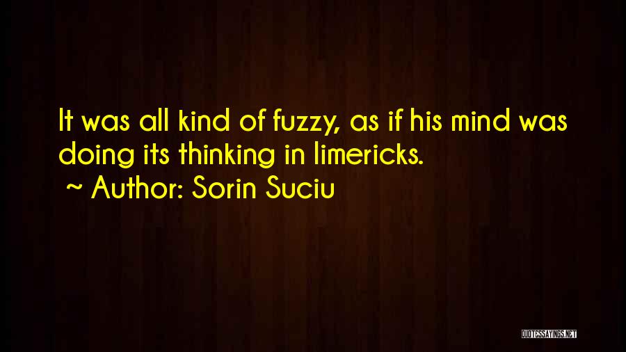 Sorin Suciu Quotes: It Was All Kind Of Fuzzy, As If His Mind Was Doing Its Thinking In Limericks.