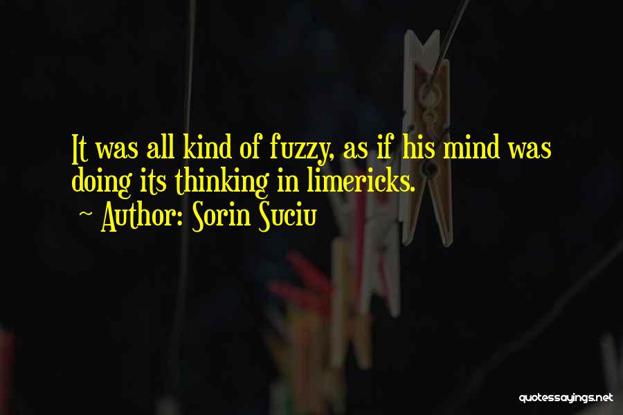 Sorin Suciu Quotes: It Was All Kind Of Fuzzy, As If His Mind Was Doing Its Thinking In Limericks.