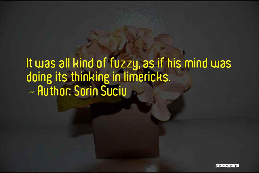 Sorin Suciu Quotes: It Was All Kind Of Fuzzy, As If His Mind Was Doing Its Thinking In Limericks.