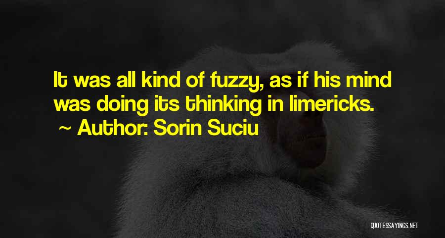 Sorin Suciu Quotes: It Was All Kind Of Fuzzy, As If His Mind Was Doing Its Thinking In Limericks.