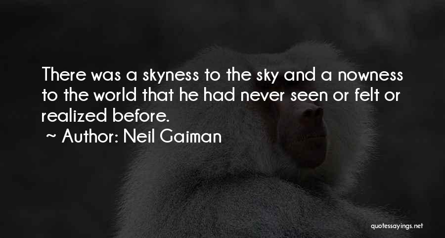 Neil Gaiman Quotes: There Was A Skyness To The Sky And A Nowness To The World That He Had Never Seen Or Felt