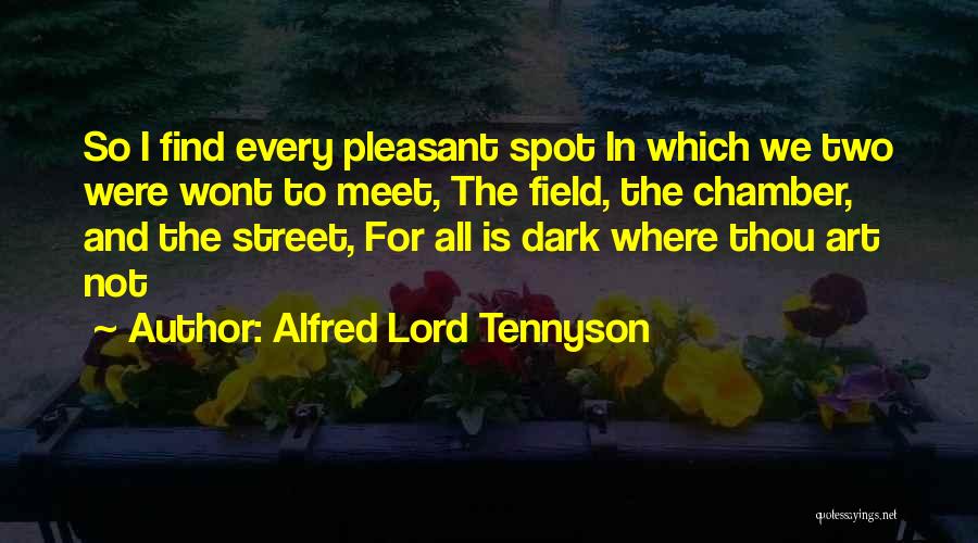 Alfred Lord Tennyson Quotes: So I Find Every Pleasant Spot In Which We Two Were Wont To Meet, The Field, The Chamber, And The