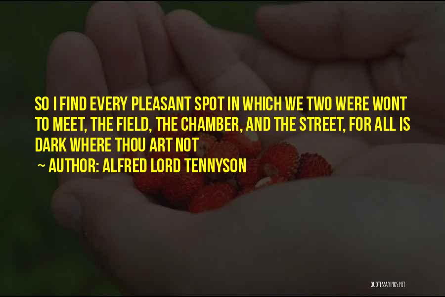 Alfred Lord Tennyson Quotes: So I Find Every Pleasant Spot In Which We Two Were Wont To Meet, The Field, The Chamber, And The